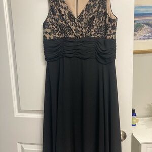 dressbarn Black and Cream Lace Backless Dress